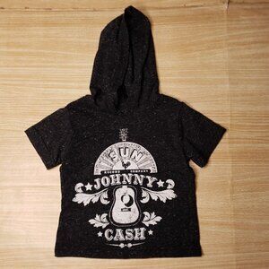 Johnny Cash Toddler Grey Short Sleeve Hooded Shirt 12M